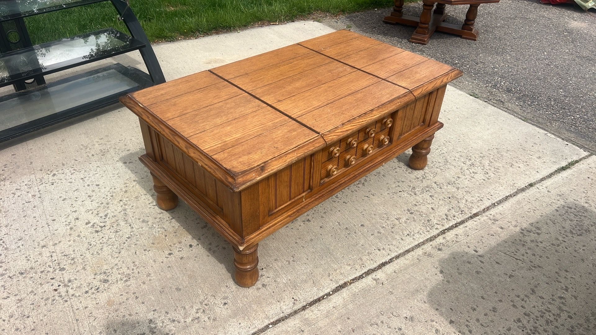 Wood coffee table