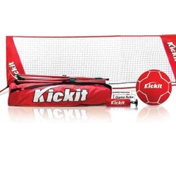 Brand New In The Box- Kickit Soccer Tennis Game Set Where Soccer Meets Tennis | Portable 12' Wide x 3' High | Net & Unique Soccer Tennis Ball | Play O