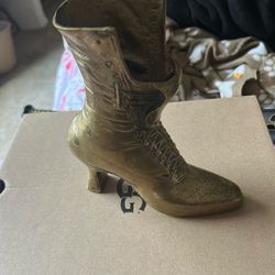 Vintage Solid Brass Shoe Heavy, Thick Brass