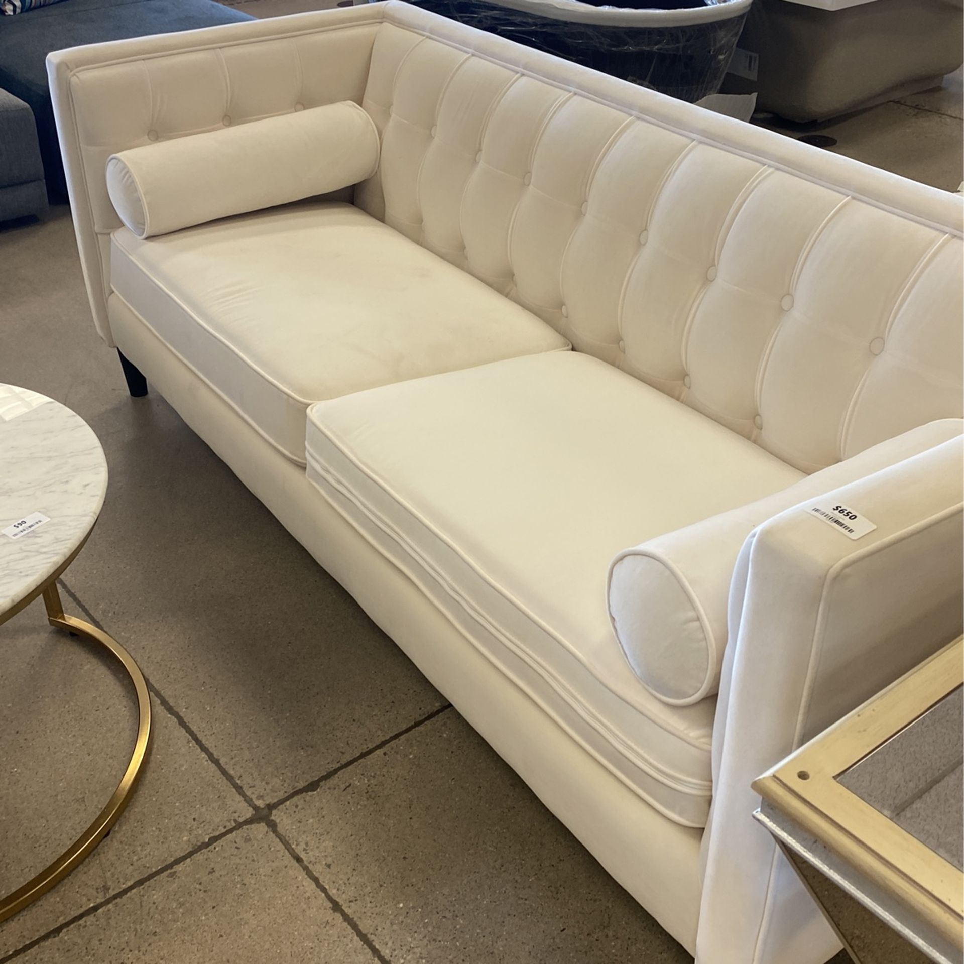 Jack 84in. White Velvet Loveseat for Sale in Glendale, AZ OfferUp