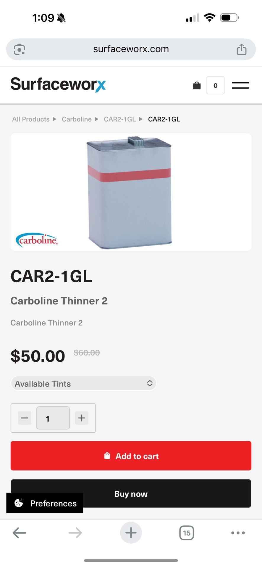 Paint Thinner Carboline Thinner #2 (Paint Thinner)