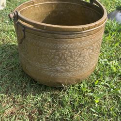 Vintage Brass Or Copper Bucket