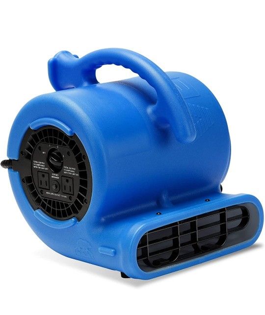 B-Air 1/8 HP Air Mover Carpet Dryer Floor Blower Fan for Home Use in Blue