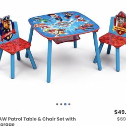 Paw Patrol/ Paw Patrol Table And Chair Set/ Kids/ Toys/ Furniture/ New