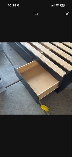 Twin bed with drawers