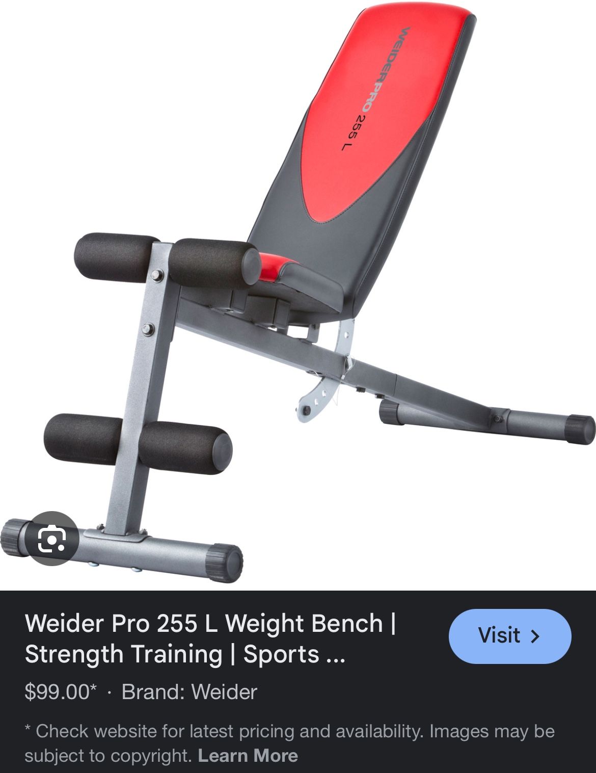 Weider pro 255 l weight bench new arrivals