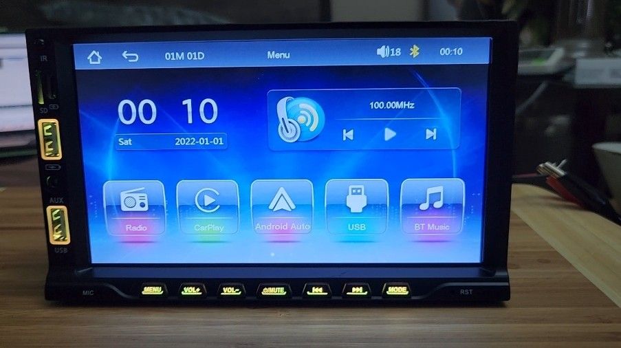 Wireless Apple Carplay Double Din Car Stereo, 7" HD Touch Screen Car Radio Audio Support Wireless Android Auto, Bluetooth, Voice Control, FM