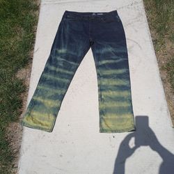 Bleach dyed jeans, custom made, George brand, straight leg