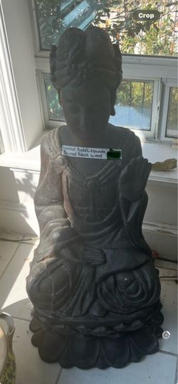 Antique Seated Bodhisattva wooden carved antique 3ft tall statue $1400 OBO
