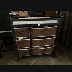 Changing Table With Storage - BROWN 