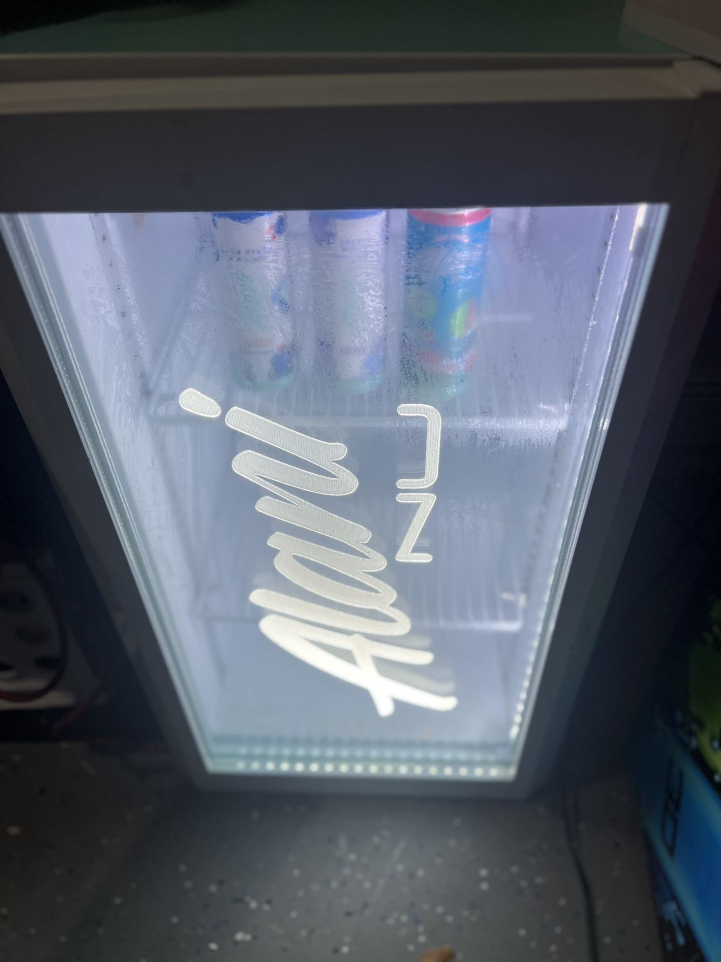 Alani Nu energy drink branded fridge