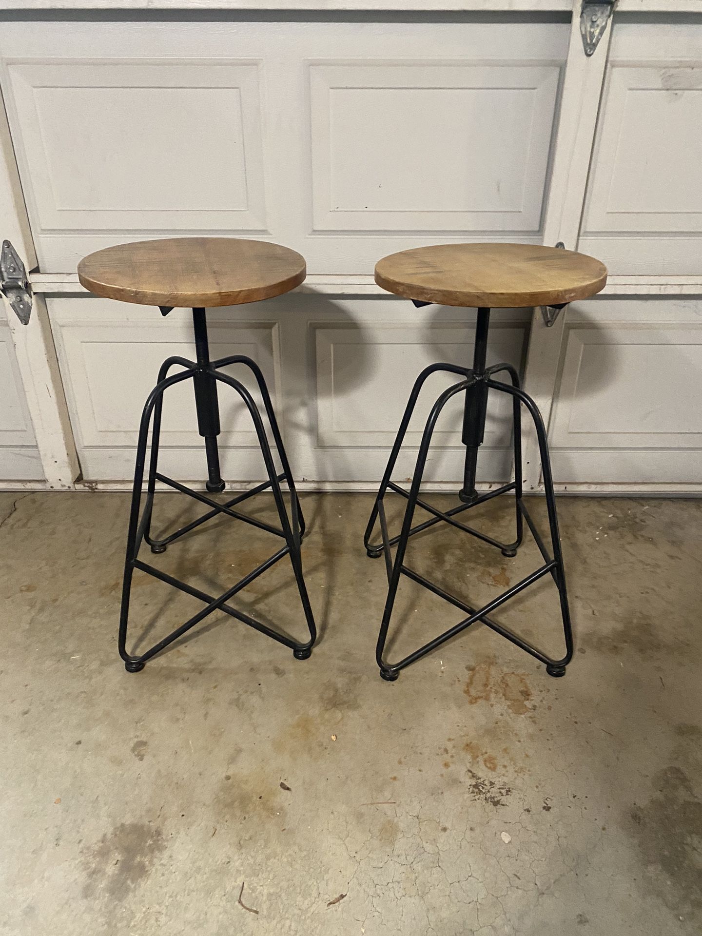 Wood And Metal Bar Stools