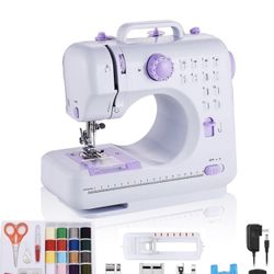 New Sewing Machine Portable mini Electric Sewing Machine for beginners 12 Built-in Stitches 2 Speed with Foot Pedal，Light, Storage Drawer.