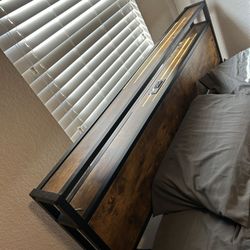 Brown/Black Desk & Bed Frame Set