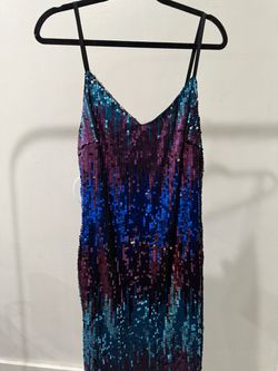 Sequin ombré  Mini Dress blue and purple