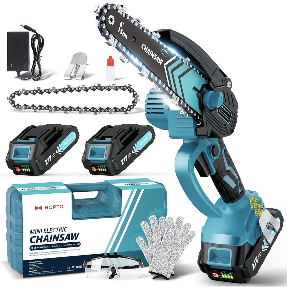 Brand New 6” Portable Cordless Electric Chainsaw with 2 Batteries