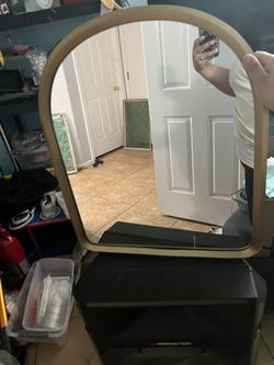 Heart And Hand Arch Metal Mirror
