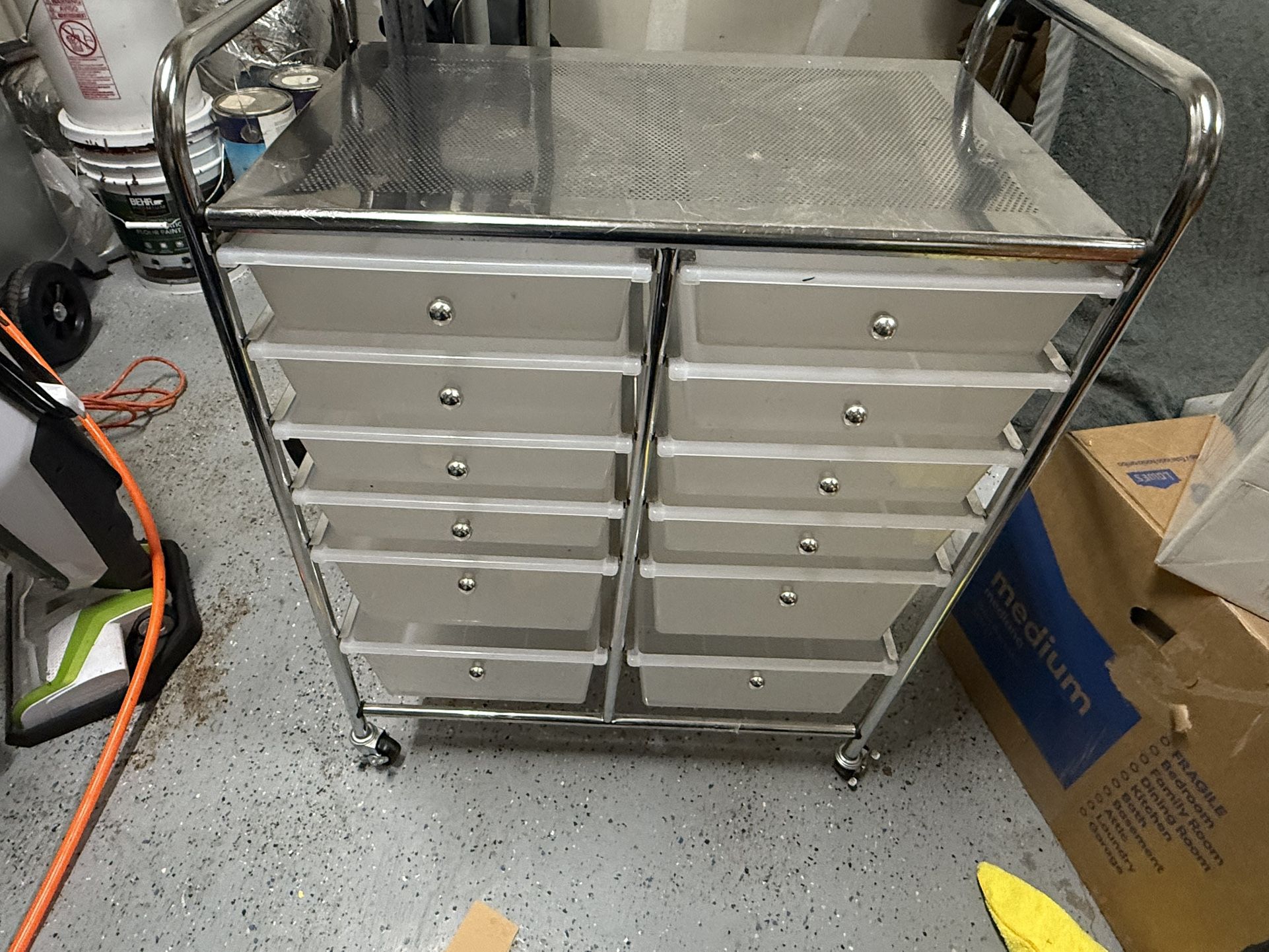 Clear 12 Drawer Rolling Craft Cart by Simply Tidy