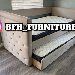 Twin Twin Light Brown With Orthopedic Mattress 