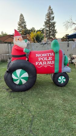 Christmas Blow Up Tractor 