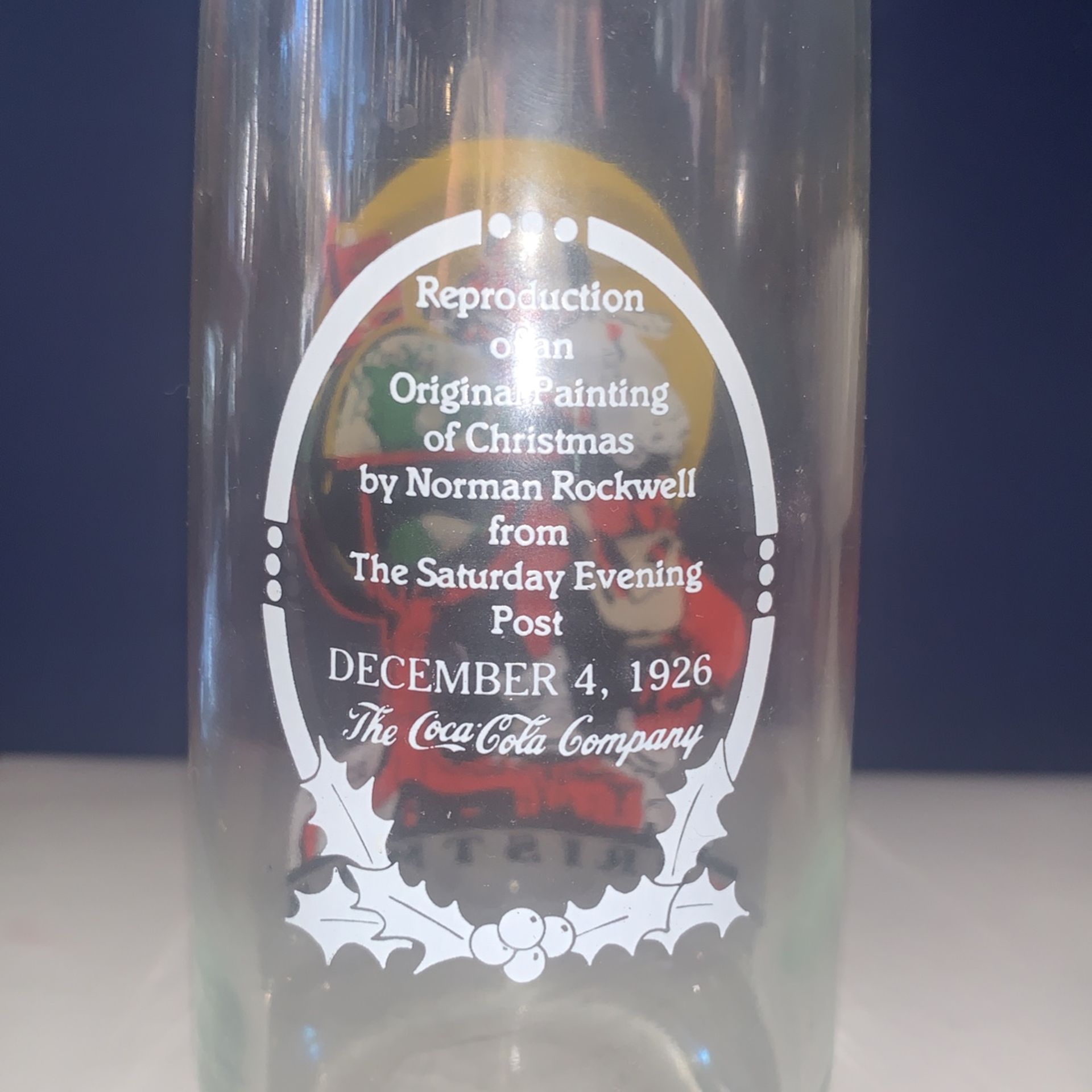 Vintage Coca-Cola 1926 Norman Rockwell Santa Glass