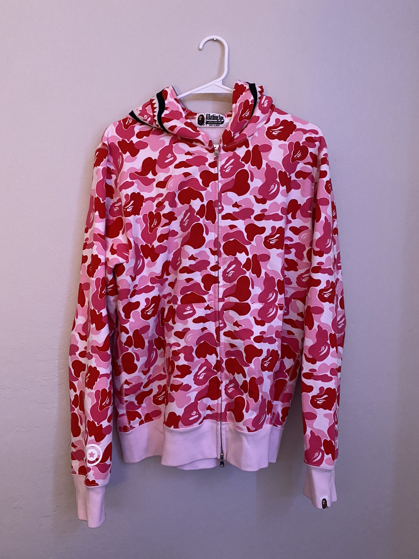 Pink ABC Camo Baoe Shark Full Zip Size Large