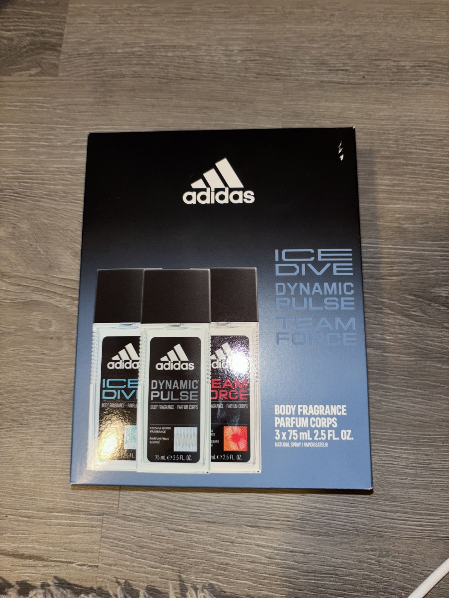 adidas Multiline 3 Piece Gift Set, Ice Dive, Dynamic Pulse, and Team Force, Men's Fragrance, Long Lasting, Sporty Fragrance