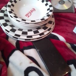 Coke Cola Plate And Bowls