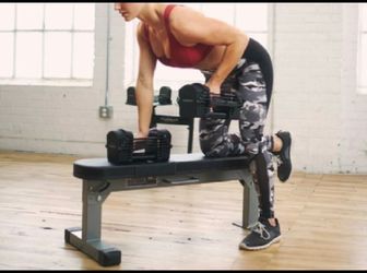 New Open Box POWERBLOCK Foldable Travel Workout Bench With Carry Handle, Silver
