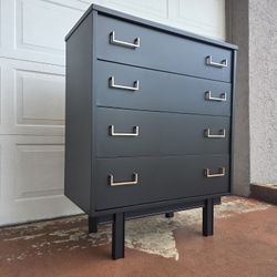 MCM Mid Century Modern Tall 4 Drawer Dresser Freshly Refinished 