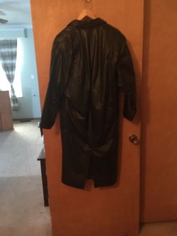 Long Black Leather Coat