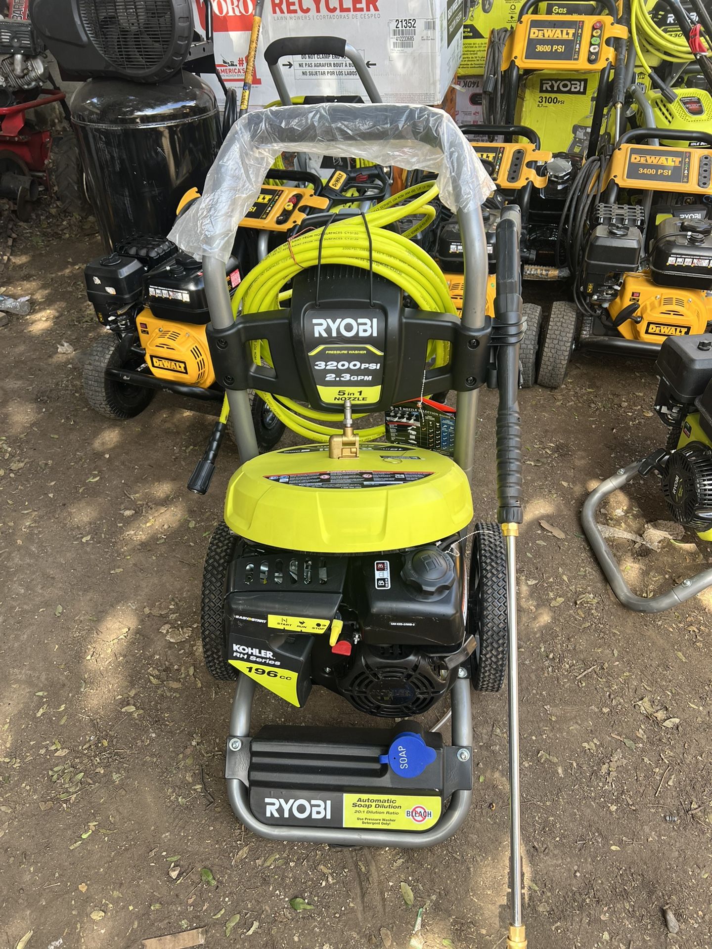 RYOBI 3200 PSI 2.3 GPM Cold Water 196cc Kohler Gas Pressure Washer and 15 in. Surface Cleaner  (1031) 