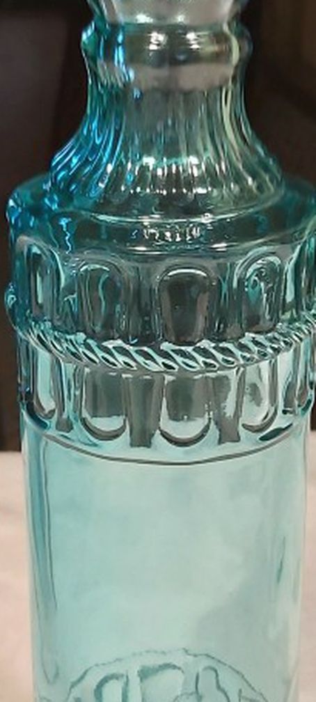 Vintage Collectable Aqua Glass Bottle