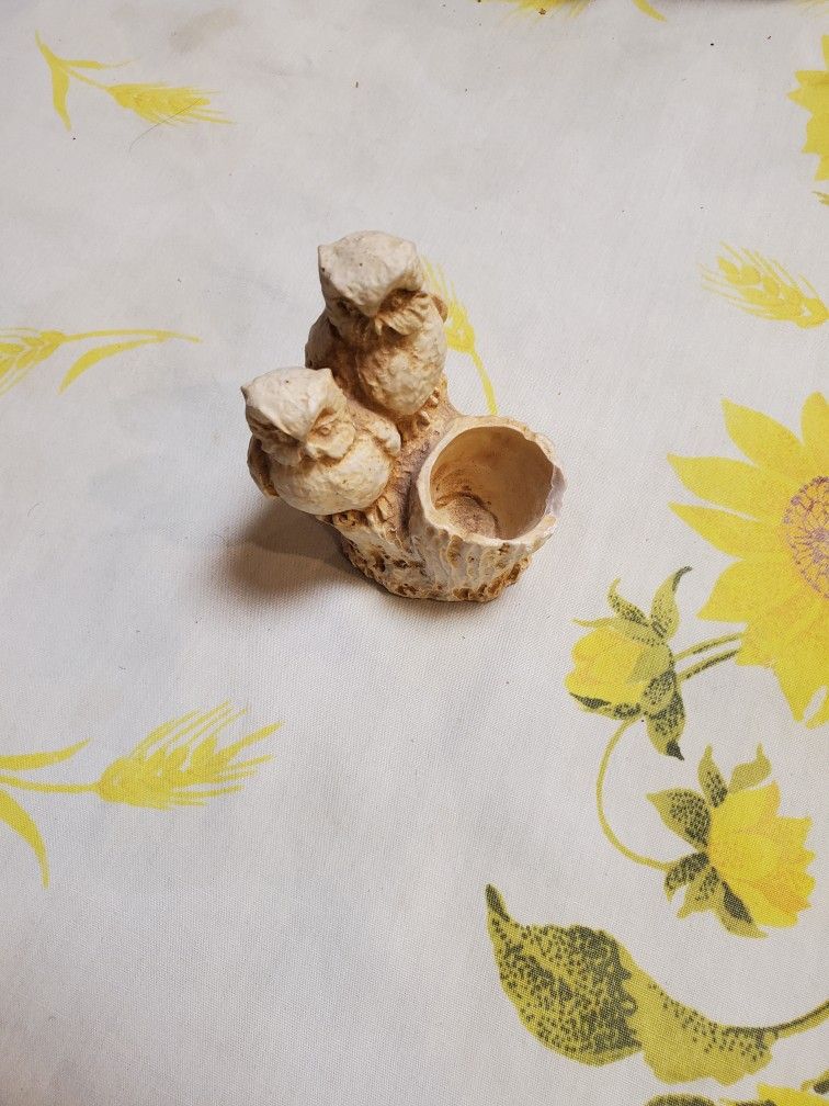Owl candlestick holder decoration