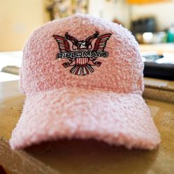 Diplomats Logo, Camron, Harlem New York 2000s Embroidered Fur Pink Hat