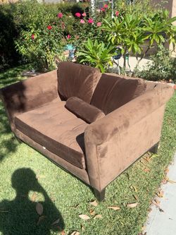 Brown Upholstered Loveseat Sofa – 2 Seater