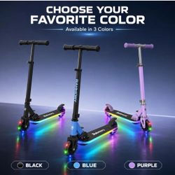 Kick Scooter for Ages 5-12,Kid, Teens. Max Load 155 LBS. Foldable, Lightweight, with Light up