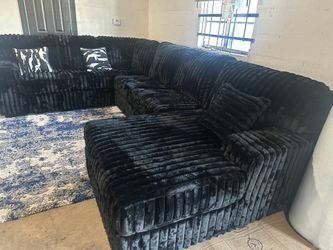 🖤 NEW Black Corduroy 3-Piece Sectional 🖤 $1,650 - $0 Down, Flexible Payments 