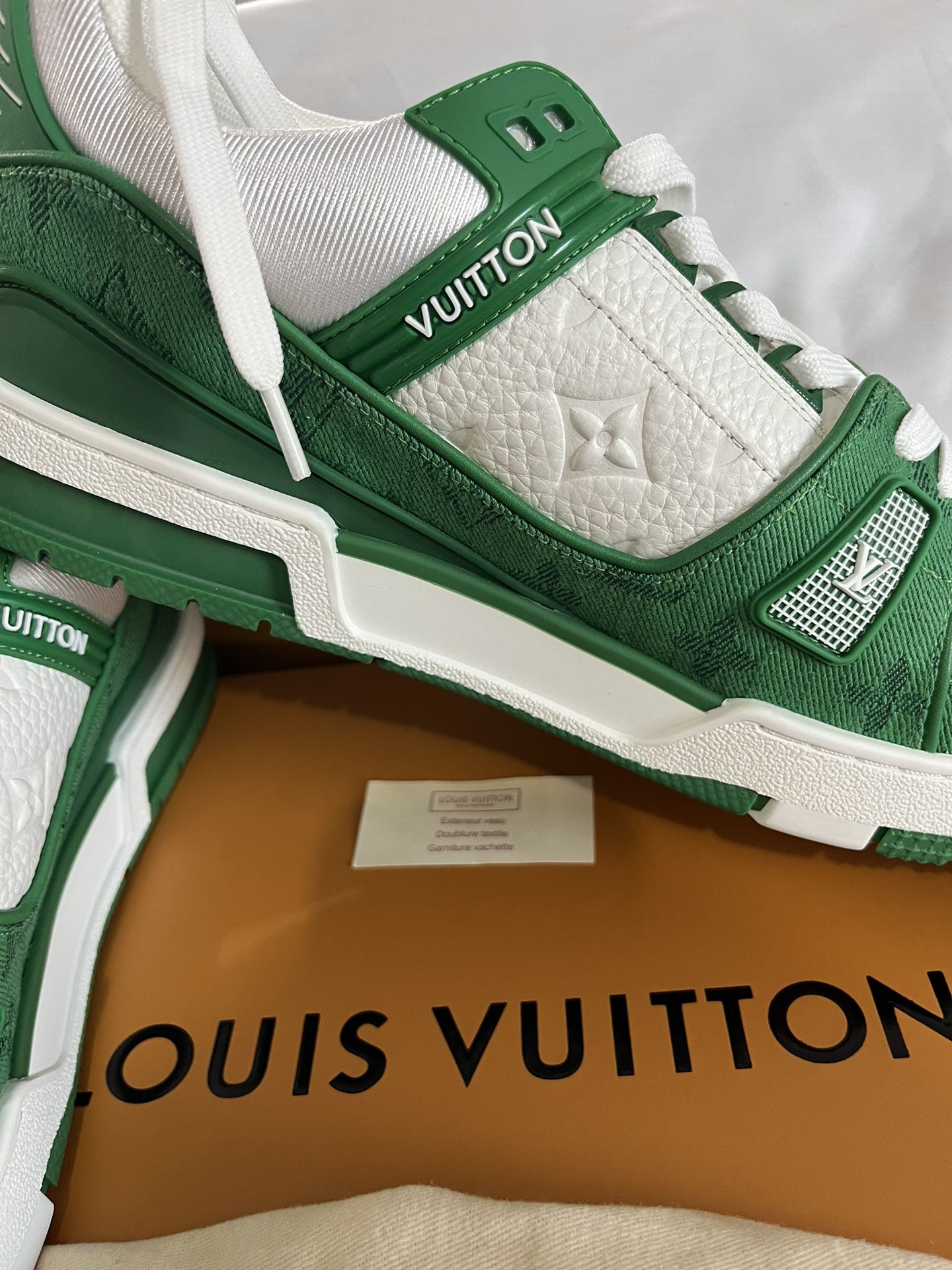 Louis Vuitton trainer Beige white denim for Sale in Laud By Sea, FL -  OfferUp