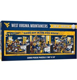 west virginia mountaineers Game day in the dog house 1000 piece puzzle