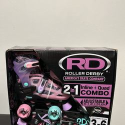 RD ROLLER DERBY 2in Inline + Quad COM BC Size 3-6