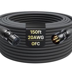 AA AUDIO ACCESSORY Audio Accessory  XLR Cables 150ft 1 Pack, Professional Gold-Plated Rean Connectors from Neutrik, Kevlar-Reinforced Nylon Braided Mi