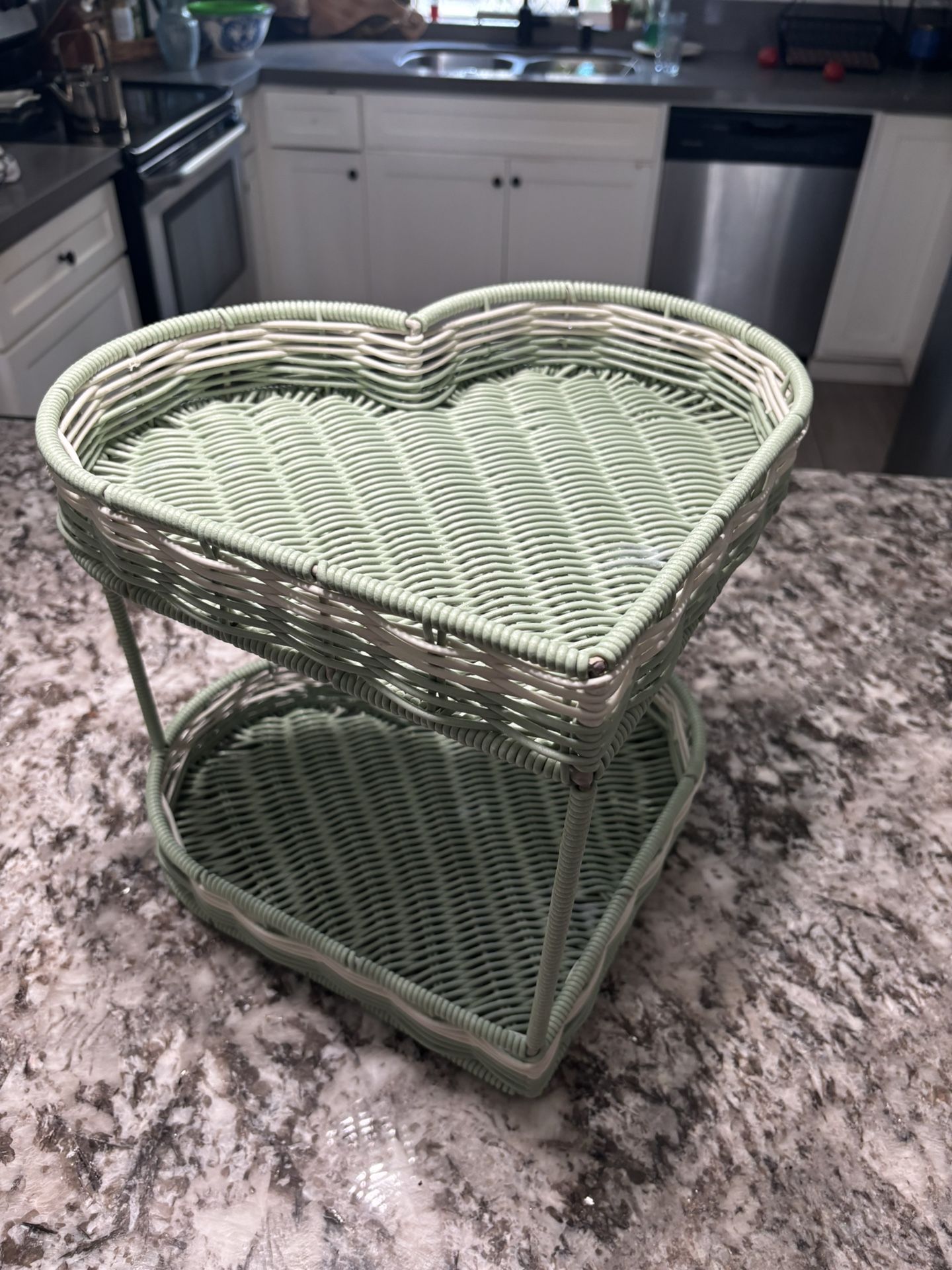 Heart 2 Tier Wicker