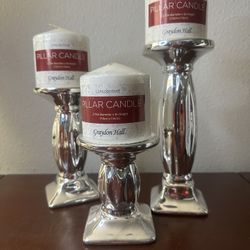 New three piece candle holders and candles