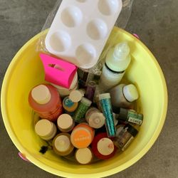 Acrylic Paint Different Colors And Some Glitter Too 