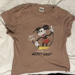 Mickey Mouse Disney Brown Women’s Shirt Size S 