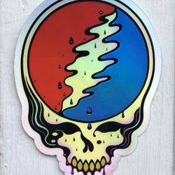 Steal Your Face Skull Drippy 3” X 4” In Holo 4 Pack