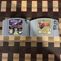 Zelda Ocarina of Time + NFL Blitz 2000 – N64 Game Lot Nintendo 64 