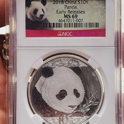 2018 Silver  PANDA  EARLY RELEASES  NGC MS69 