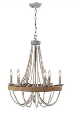 Chandelier wood beaded